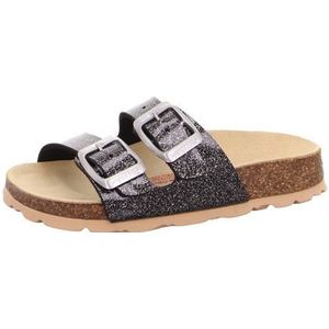 Superfit Pantoffels met voetbed voor jongens, Zwart Zilver 0100, 40 EU