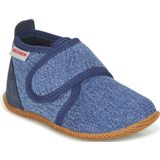 Huisschoenen - Strass - Effen - Textiel - Gevoerd - Klittenbandsluiting