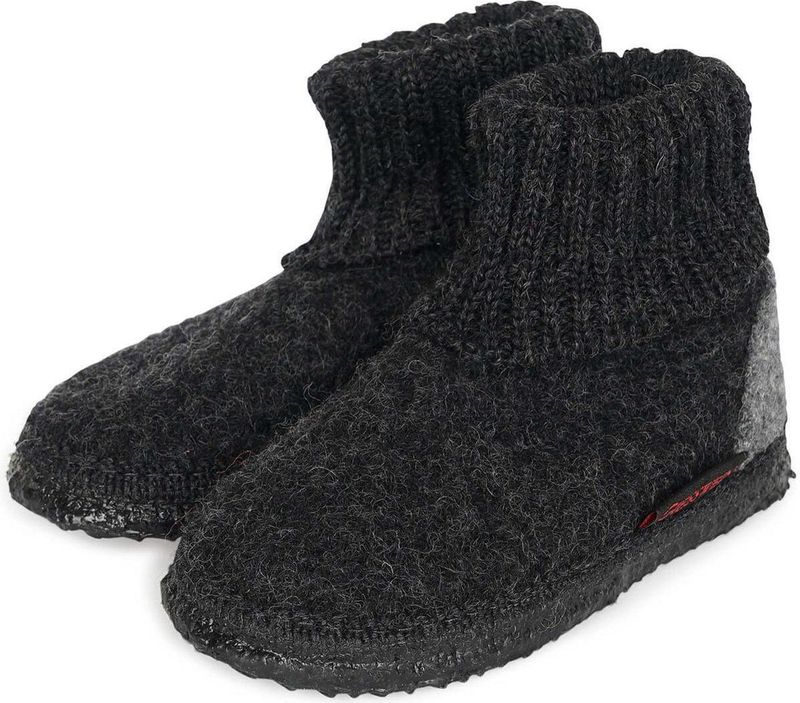 GIESSWEIN Kramsach Huisschoenen - Nachtgrijs - 100% Scheerwol - Antislip Zool
