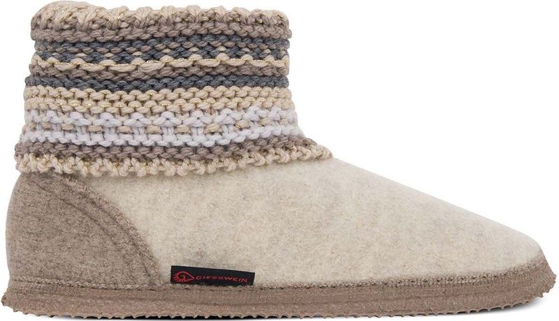 Giesswein Sloffen - Beige - Grijs - Wol - Rubber - Wasbaar op 30 Graden
