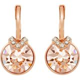 Swarovski - Bella V - Oorhangers - Goudkleurig - Ronde Slijpvorm - Roségoudkleurige Toplaag