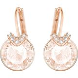 Swarovski - Bella V - Oorhangers - Goudkleurig - Ronde Slijpvorm - Roségoudkleurige Toplaag