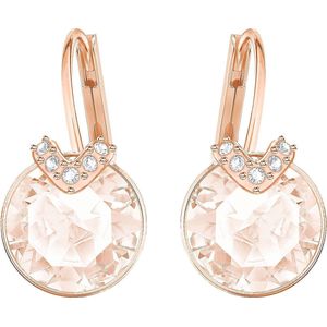 Swarovski - Bella V - Oorhangers - Goudkleurig - Ronde Slijpvorm - Roségoudkleurige Toplaag
