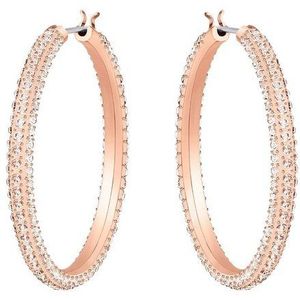Swarovski Stone Ringoorbellen, Pavé, Wit, Roségoudkleurige Toplaag