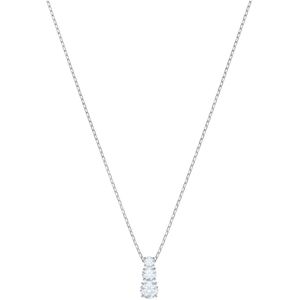 Swarovski Attract Trilogy Oorbellen, ronde geslepen oorbellen van gerhodineerd metaal, wit, Kristal
