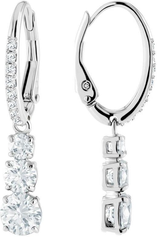 Swarovski - Attract Trilogy - Oorbellen - Wit - Kristal - Gerhodineerd Metaal