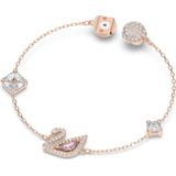 Swarovski - Dazzling Swan - Y-halsketting - Roze - Kristal - Roségoud Verguld