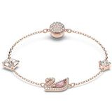 Swarovski - Dazzling Swan - Y-halsketting - Roze - Kristal - Roségoud Verguld
