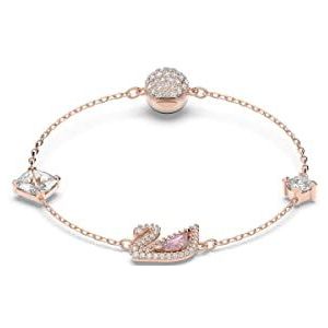 Swarovski - Dazzling Swan - Y-halsketting - Roze - Kristal - Roségoud Verguld