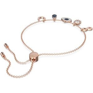 Swarovski Symbolic Armband, Oneindigheidssymbool, Boze Oog En Hoefijzer, Blauw, Roségoudkleurige Toplaag