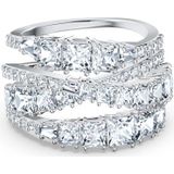 Swarovski - Twist Wrap Ring - Wit - Rodium Toplaag
