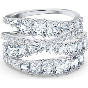 Swarovski - Twist Wrap Ring - Wit - Rodium Toplaag