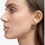 Swarovski - Numina Oorhangers - Groen - Goudkleurige Toplaag - Asymmetrisch Ontwerp