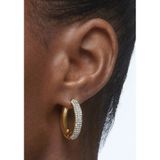 Swarovski Dextera ringoorbellen, M, Wit, Goudkleurige toplaag