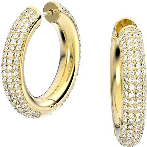 Swarovski Dextera ringoorbellen, M, Wit, Goudkleurige toplaag