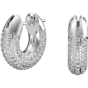 Swarovski - Dextera - Oorringen - Wit - Ingelegde Kristallen - Gerhodineerd Metaal