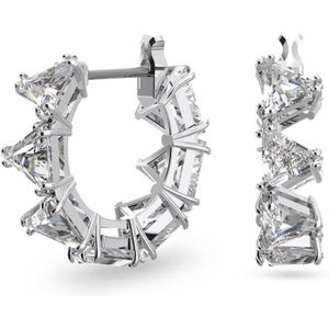 Swarovski Ortyx ringoorbellen, Triangle-slijpvorm, S, Wit, Rodium toplaag