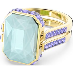 Swarovski Orbita Ring, Octagon-Slijpvorm, Meerkleurig, Goudkleurige Toplaag