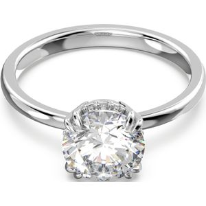 Swarovski Constella cocktailring, prinsessenmaat, wit, gerhodineerd metaal, Rhodium plated, zirkonia, Zirkonia