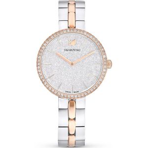 Swarovski Cosmopolitan horloge, Swiss Made, Metalen armband, Wit, Roségoudkleurige afwerking