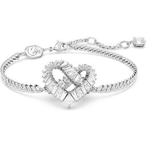 Swarovski Matrix Armband, Hart, Wit, Rodium Toplaag
