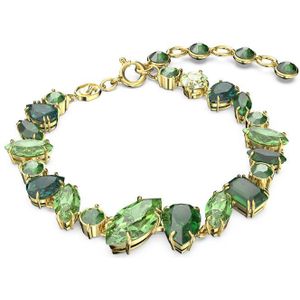 Swarovski Gema Armband, Verschillende Slijpvormen, Groen, Goudkleurige Toplaag
