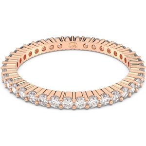 Swarovski Vittore ring, rond gesneden, wit, roségoud verguld, 58, Rose Gold-Tone PVD, Zirkonia, Kristallen