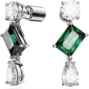 Swarovski - Mesmera Oorhangers - Groen - Rodium Toplaag