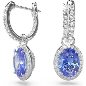 Swarovski Constella Oorhangers, Oval-slijpvorm, Blauw, Rodium toplaag