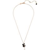 Swarovski - Hanger - Zwaanpatroon - Roségoud - Swarovski ReCreated Jet Color Crystal