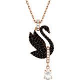 Swarovski - Hanger - Zwaanpatroon - Roségoud - Swarovski ReCreated Jet Color Crystal