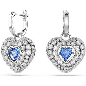 Swarovski Hyperbola Oorhangers, Hart, Blauw, Rodium Toplaag
