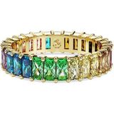 Swarovski Matrix ring, Baguette-slijpvorm, Meerkleurig, Goudkleurige toplaag