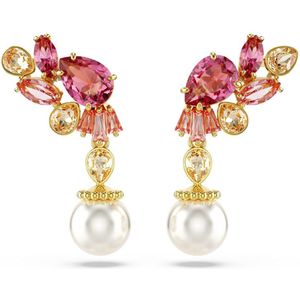 Swarovski  - Dames Oorbellen - goudkleurig & Oranje & Rood
