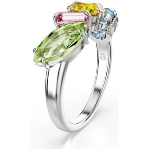 Swarovski Gema cocktailring, verschillende maten, meerkleurig, gerhodineerd metaal, Kristallen, gerhodineerd, Kristal