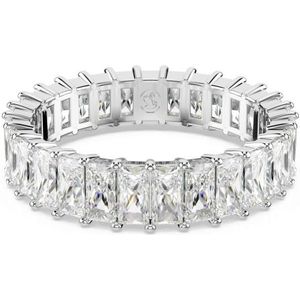 Swarovski Matrix ring, Baguette-slijpvorm, Wit, Rodium toplaag