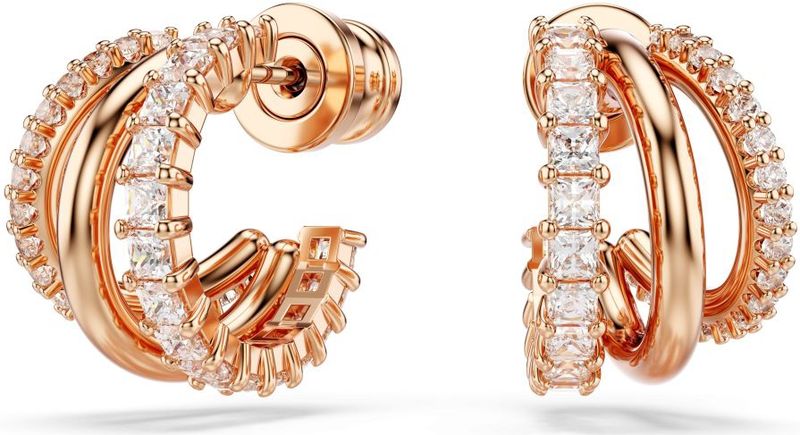 Swarovski - Hyperbola Oorbellen - Wit - Roségoud Verguld - Cubic Zirconia