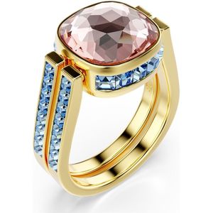 Swarovski Chroma ring, Cushion-slijpvorm, Meerkleurig, Goudkleurige toplaag, 52