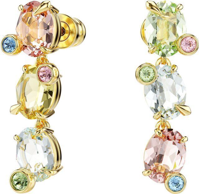 Swarovski - Gema - Oorbellen - Meerkleurige Kristallen - Goudkleurig Metaal