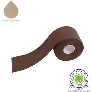 LifeSolutions - Boob tape - Fashion tape - Plak BH - Inclusief nipple cover - 5 meter BH accessoires - Coffee/Bruin