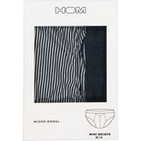 HOM - Simon - Mini Briefs - Donkerblauw Gestreept - Herenslip met Horizontale Gulp