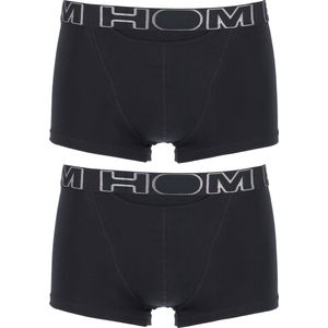 HOM HO1 boxer briefs (2-pack) - heren boxer kort met horizontale gulp - zwart - Maat: S