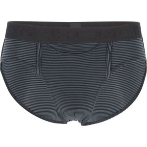 HOM - Simon - Mini Briefs - Zwart Gestreept - Herenslip met Horizontale Gulp