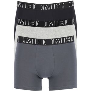 HOM Patrick #2 long boxer briefs (3-pack) - heren boxers normale lengte - zwart - grijs - grijs