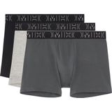 HOM - BOXERLINES BASIC - Boxershorts - Zwart en Grijs - 3-pack