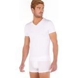 HOM Tencel soft tee-shirt v neck (1-pack) - heren T-shirt V-hals - wit