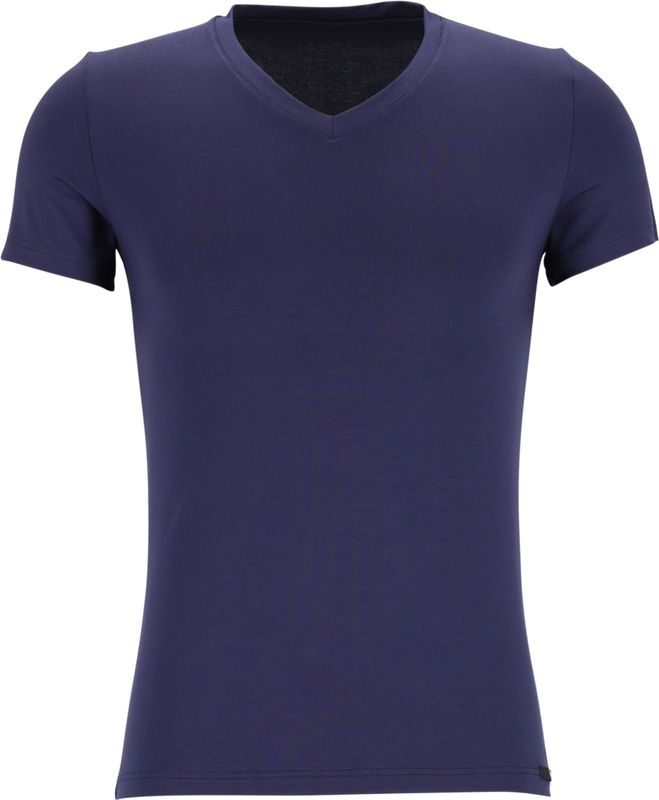HOM Tencel soft tee-shirt v neck (1-pack) - heren T-shirt V-hals - donkerblauw