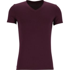 HOM Tencel soft tee-shirt v neck (1-pack) - heren T-shirt V-hals - bordeaux