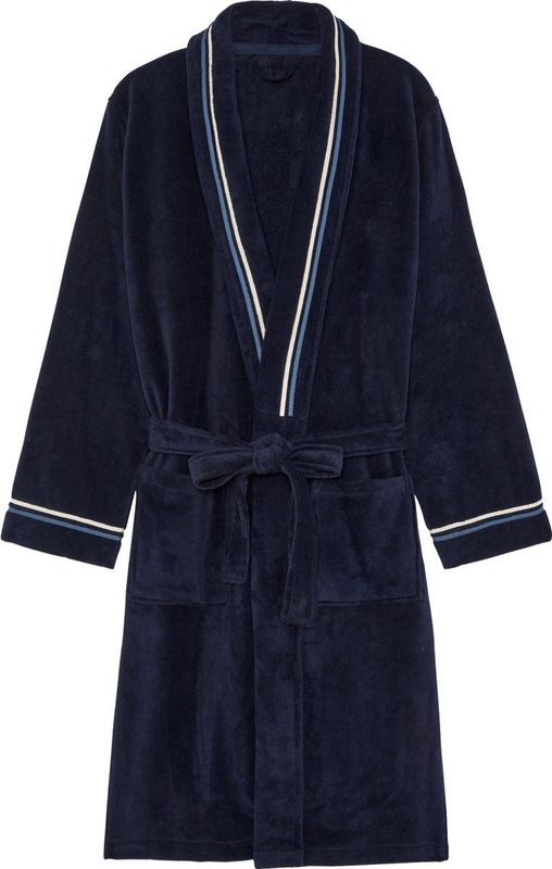 HOM - Transat - Badjas - Donkerblauw - Luxe Katoenmix