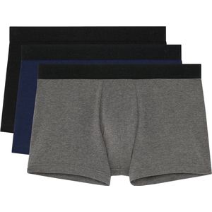 HOM - Boxershorts - Marineblauw/Grijs/Zwart - Katoen/Elastaan - Set van 3